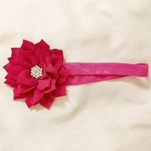NWOT pink flower headband bow